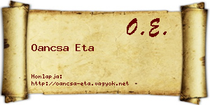 Oancsa Eta névjegykártya